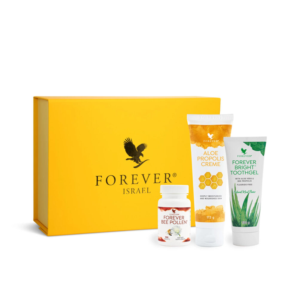 מארז בריאות מהכוורת   קרם פרופוליס, משחת שיניים ופולן