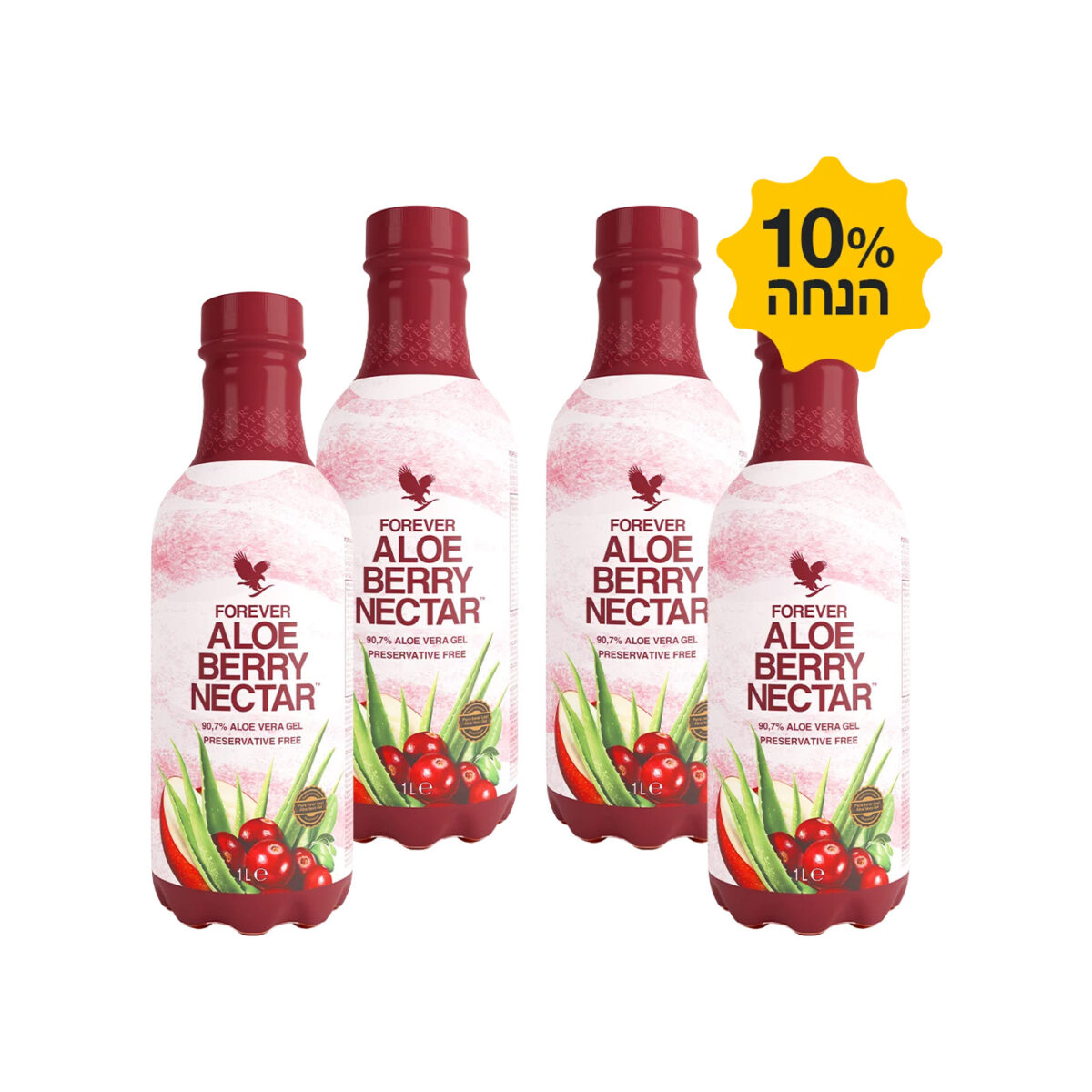 משקה אלוורה וחמוציות   מארז רביעייה